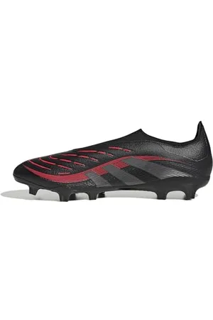 adidas Unisex Predator League Laceless Firm Multi Ground Football Boot Fußballschuhe, Core Black/Grey Four/Lucid Red, 43 1/3 EU
