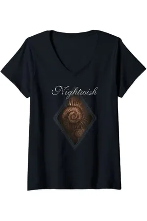 Nightwish Damen Endless Forms Most Beautiful (Albumcover + -Logo) T-Shirt mit V-Ausschnitt