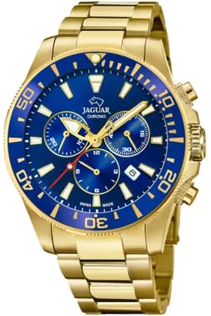 Jaguar Executive Herren-Armbanduhr, Modell J864/2, 43,5 mm, blaues Gehäuse mit plattiertem Stahlband