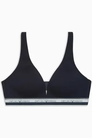 Emporio Armani Gepolsterter Triangel-BH mit Logoband aus Stretch-Baumwolle