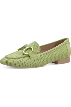 Tamaris COMFORT Damen Slipper aus Leder mit Blockabsatz, (Lt Green), 37 EU