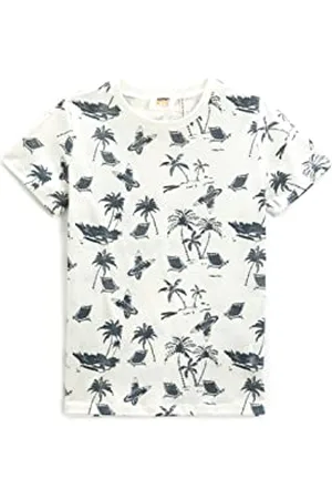 Koton Boys Crew Neck T-Shirt Printed Short Sleeve Cotton