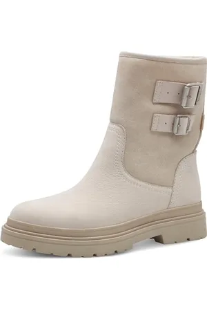 Tamaris COMFORT Damen Winterstiefel ohne Absatz Gefüttert Wasserabweisend, Beige (Ivory), 40 EU
