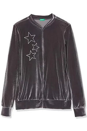Benetton Mädchen Felpa Bomber Ciniglia Zip Mantel, , 170 (Herstellergröße: XX)