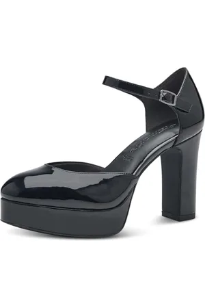 Tamaris Damen Pumps mit Riemen Vegan Blockabsatz; /schwarz; 39 EU
