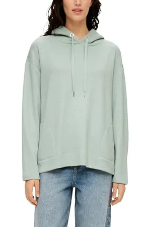QS by s.Oliver Damen Sweatshirt mit Kapuze Green 34