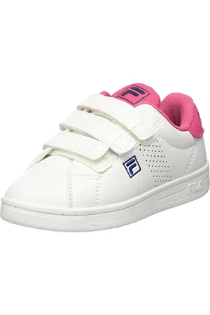 Fila Crosscourt 2 NT Velcro Kids Sneaker, White-Carmine, 33 EU
