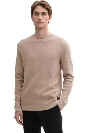 TOM TAILOR Herren Basic Strickpullover aus Baumwolle, , L