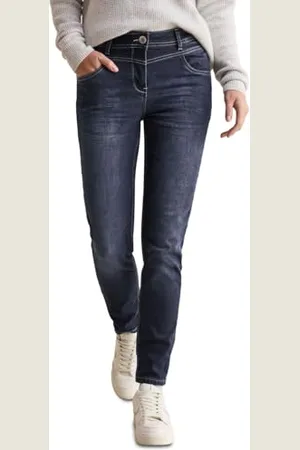 CECIL Damen Style Toronto 1-Knopf 49 Jeans im Slim Fit, , 28W / 30L