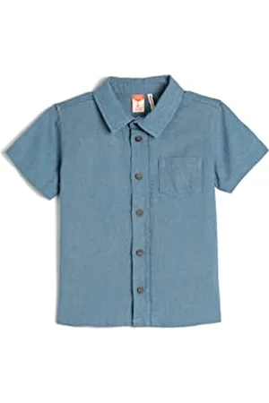 Koton Babyboy Shirt Linen Blend Short Sleeve Single Pocket Detail