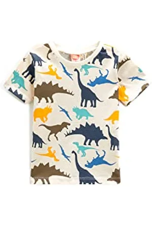 Koton Baby Boy Dinosaur Printed Short Sleeve T-Shirt Crew Neck