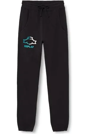 Replay Jungen Jogginghose mit Logo, (Schwarz), 12 Jahre