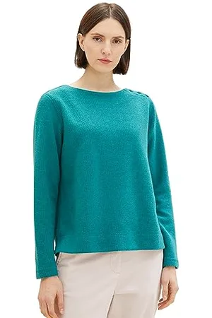 TOM TAILOR Damen Sweatshirt mit Knopfleiste