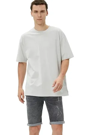 Koton Men Ripped Jean Shorts Folded Pocket Detail Buttoned