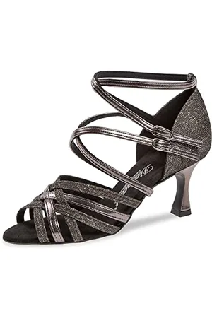 Diamant Damen Tanzschuhe 108-087-521-V - Kunstleder/Glitzer - Normal - 6,5 cm Flare - Größe: UK 1,5