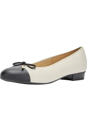 ARA Damen BARI Ballerinas, SCHWARZ,Cream, 41.5 EU Schmal