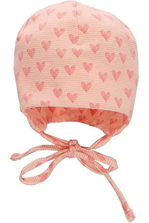 Sterntaler Baby Mädchen Beanie Herzen Mütze - Kinderbeanie, Babymütze aus Baumwolle Mit Bindeband - , 37