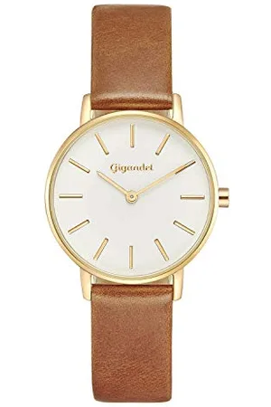 Gigandet Minimalism Damenuhr Analog Quarz mit braunem Lederband G36-003