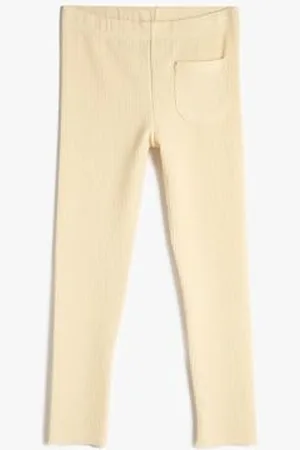Koton Girls Basic Leggings Pocket Detail Ribbed Elastic Waistband