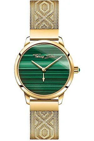 Thomas Sabo Damen Analog Quarz Uhr mit Edelstahl Armband WA0365-264-211-33 mm