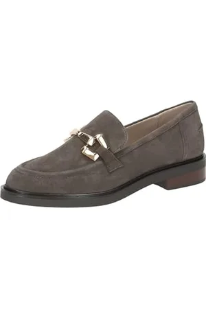 Caprice Damen Slipper aus Leder mit Blockabsatz, Schwarz , 40.5 EU