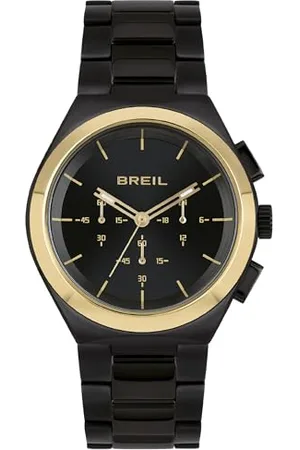 Breil Uhr Herren Bend Ziffernblatt SCHWARZ Bewegung Chrono Quartz e Bracelet Farbiger Stahl SCHWARZ TW1970