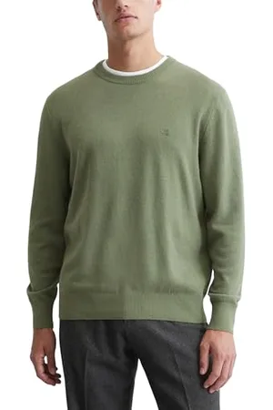 Marc O’ Polo Marc OߴPolo Herren Strickpullover mit Rundhalsausschnitt klassisch, Grün (Victorian Mist), XXL