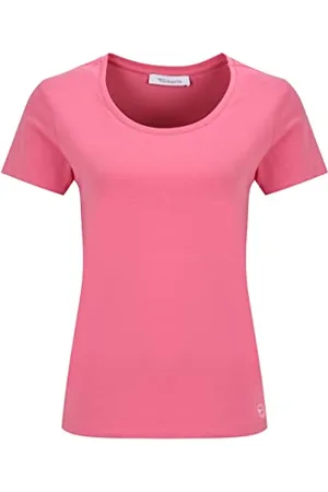 Tamaris Damen Slim T-Shirt mit tiefem Nackenausschnitt ALBA Pink XS