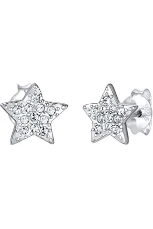 Elli Ohrringe Damen Sterne Astro mit Kristalle in 925 Sterling