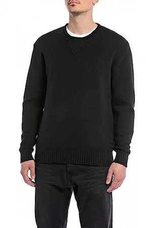Replay Herren Pullover Recyceltes Material, (Schwarz), L
