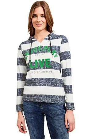 CECIL Damen B319125 Kapuzenshirt Gestreift, , XL