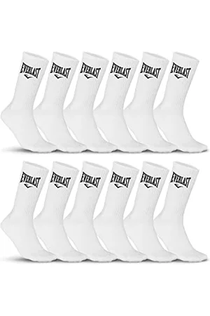 Everlast Sportsocken Herren Luftiges Netzgewebe, Socken Herren, Ultraweich, Bewegungsfreiheit (12er Pack), Weiss, 43/46
