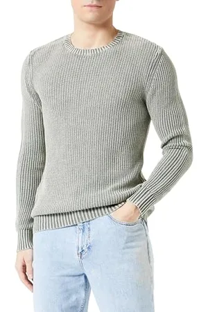 Replay Herren Strickpullover aus Baumwolle, (Grau), XS