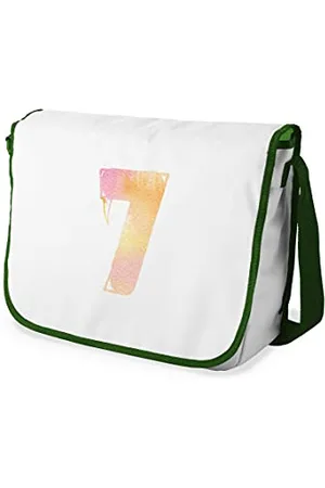 Bonamaison Le Jardin du Lin Digital Bedruckte Messenger Schultaschen mit Khaki Riemen für Mädchen und Jungen, Zurück zur Schule, Kuriertaschen für Schüler, Umhängetaschen, Größe: 29x36 Cm