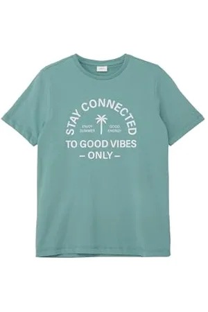 QS by s.Oliver Jungen 2143131 T-Shirt mit Frontprint, petrol, S
