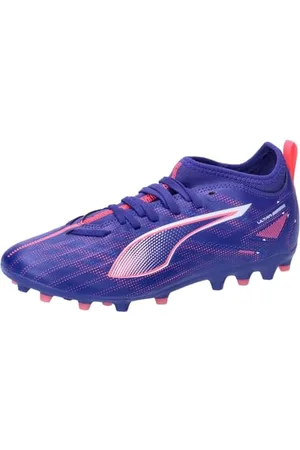 PUMA Ultra 5 Match MG Jr Soccer Shoe, Lapis Lazuli White-Sunset Glow, 28 EU