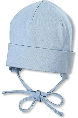 Sterntaler OCS Beanie uni - Baby Beanie Mütze aus Singlejersey (Bio) - Jungen Kopfbedeckung mit Umschlag und Ohrenklappen - Baby und Kinder Übergangsmütze zum Binden - ab Geburt - , Größe 35