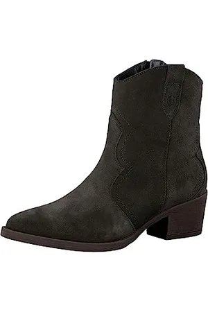 Tamaris Damen Boots mit Absatz Leder Blockabsatz; /grün; 37 EU