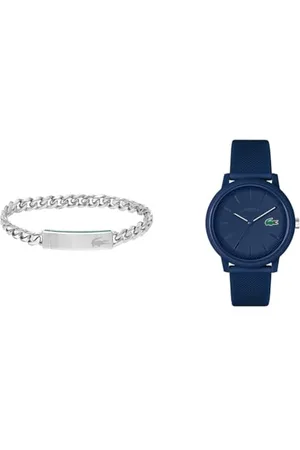Lacoste Analog Quarzuhr für Herren mit Marinblaues Silikonarmband - 2011172 Gliederarmband für Herren Kollektion Baseline - 2040081