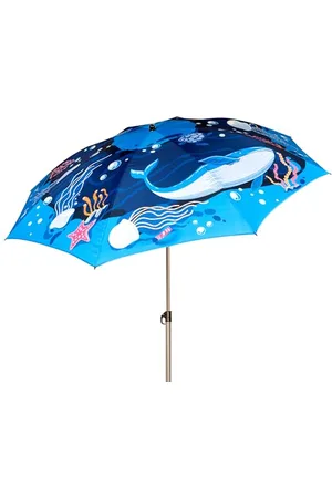 Aktive Strandschirm, Meereswelt, 200 cm, Fotorealistisch, Stahlmast, neigbar und höhenverstellbar, Polyestergewebe, UV40-Schutz, große Sonnenschirme, Tragetasche, Tragegriff (62327)