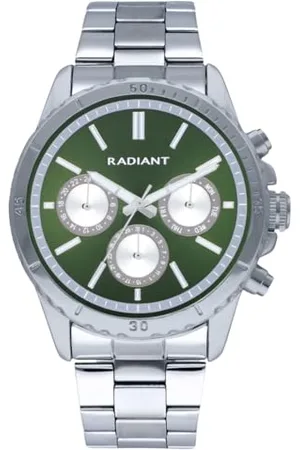 Radiant Tech Kollektion - Analoguhr. Herren-Armbanduhr. Armbanduhr mit blauem Zifferblatt und silbernem Metallarmband. Größe 44mm. 5ATM.