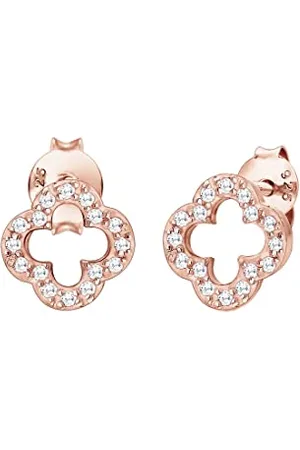 Elli Ohrringe Damen Ohrstecker Kleeblatt Glücksbringer mit Zirkonia in 925 Sterling Silber