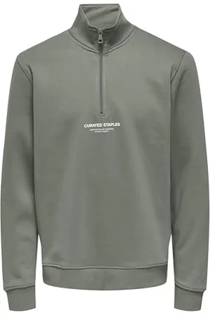 Only & Sons Herren ONSCURATED REG Half Zip Sweat Sweatshirt, , S