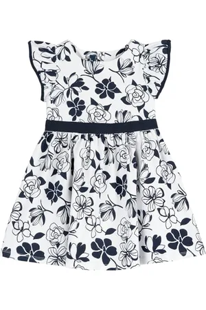 chicco Kleid Mädchen mit Kurzarm, Bequem und Modisch, aus weicher Baumwolle, Waschbar in Waschmaschine, Babykleidung 0-24 Monate, Entworfen in Italien