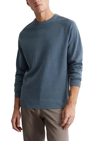 Marc O’ Polo Marc OߴPolo Herren Strickpullover aus Bio-Baumwolle Langarm, Blau (Moon Stone), S