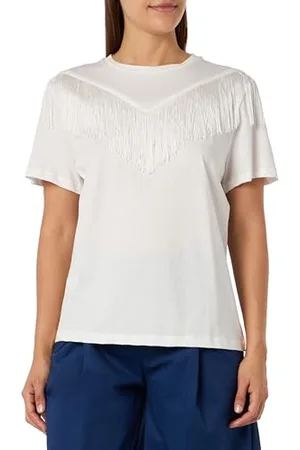 Pinko Damen Under World Jersey Fransen T-Shirt, , Medium