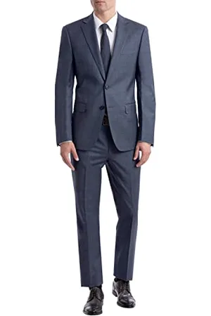 Calvin Klein Herren Slim Fit Separates Business-Anzug Hosen-Set, Blauer Köper, 36W / 34L