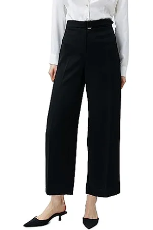 Koton Women Wide Leg Classic Trousers Belt Detail