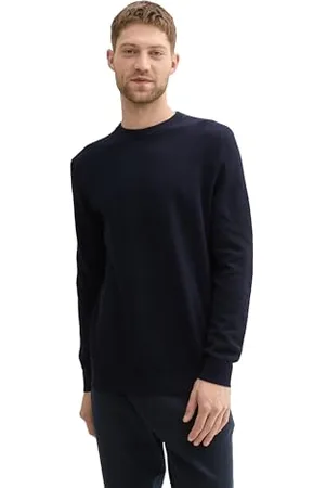 TOM TAILOR Herren Basic Strickpullover mit Rundhalsausschnitt, , M