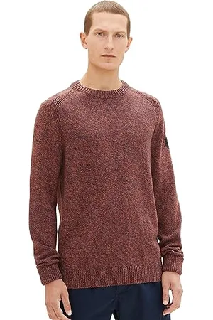 TOM TAILOR Herren 1038246 Basic Strick-Pullover aus Baumwolle, 32740-navy red orange Blue Mouline, S